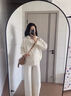 ZOCI孕婦裝秋冬季套裝時(shí)尚款外穿大碼冬季毛衣女2024新款懷孕期兩件套 杏色【兩件套】 L【100-120斤】 曬單實(shí)拍圖