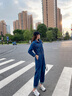 佰藍嬌2023春秋季女裝新款時尚高腰寬松百搭休閑褲牛仔連體褲工裝闊腿褲 圖片色 M 曬單實拍圖