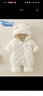 迪士尼（Disney）嬰兒秋冬裝連體衣棉服冬裝新生男寶寶爬服薄棉套裝棉衣外出抱衣服 米白色 80cm 曬單實(shí)拍圖