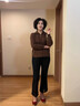 恒源祥媽媽裝秋冬季休閑羊毛外套拉鏈短款女翻領(lǐng)開衫50歲60歲洋氣上衣女 咖色 M 建議85-100斤 曬單實(shí)拍圖