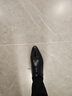 TOP GLORIA皮鞋男潮流男鞋三接頭皮鞋男尖頭正裝商務(wù)皮鞋真皮英倫新郎婚鞋 黑色 38 曬單實拍圖