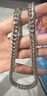 ZBJP古巴項鏈男女雙扣六面磨項鏈白金粗款鏈子12/14mm 寬14mm長60cm約198克項鏈 曬單實拍圖
