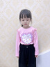 巴布豆女童長(cháng)袖t恤春秋季純棉親膚寶寶時(shí)尚洋氣荷葉邊童裝打底衫上衣 粉/油畫(huà)巴布妮+紫/花瓣姐妹 120 曬單實(shí)拍圖