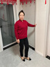 恒源祥純山羊絨衫女秋冬旗袍領(lǐng)中年人保暖毛l衣高貴媽媽打底衫厚老人衣 酒紅色 XL【禮盒包裝】 120-130斤 曬單實(shí)拍圖
