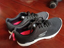 斯凱奇（Skechers）女鞋春季跑步鞋女新款輕便透氣網(wǎng)布白色運動(dòng)鞋子女減震耐磨慢跑鞋 黑色/銀色 37.5 曬單實(shí)拍圖