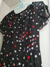 名師路雪紡連衣裙波點(diǎn)收腰短袖V領(lǐng)顯瘦夏季新款薄柔軟淑女中長(cháng)裙 黑底圓點(diǎn)23 XL 曬單實(shí)拍圖