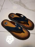 KGV【牛皮】KGV拖鞋男士人字拖新品室內戶(hù)外沙灘鞋手工休閑夏季真皮 藍色 42 【皮鞋尺碼】比運動(dòng)鞋大一碼 曬單實(shí)拍圖