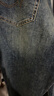 杰克·瓊斯（JACK&JONES）25年男裝秋季牛仔褲男寬松潮酷百搭微彈褲子廢土風907廓形闊腿褲 A14 深牛仔藍 32 175 W32/L32 曬單實拍圖