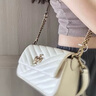 Tory Burch 湯麗柏琦【線上專享】KIRA 小號絎縫翻蓋肩背包女包TB 90456 奶油白 122 OS 曬單實拍圖