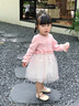 優(yōu)奇女童連衣裙秋裝2025新款洋氣寶寶蓬蓬裙周歲禮服春秋季兒童公主裙 粉色 90cm 曬單實(shí)拍圖