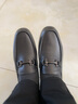 皮爾卡丹（pierre cardin）男鞋細紋抗皺羊皮輕彈軟底商務(wù)套腳舒軟樂(lè )福皮鞋商場(chǎng)同款爸爸鞋 黑色 25升級輕底摔紋羊皮 42 曬單實(shí)拍圖