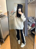 愛麥依黑色三條桿連帽衛(wèi)衣女夏季款美式拉鏈設(shè)計(jì)感小眾開衫oversize外套 淺灰色 M 86-105斤【正版品質(zhì)】 曬單實(shí)拍圖