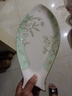 新款創(chuàng)意簡(jiǎn)約魚(yú)盤(pán)子家用大號(hào)長(zhǎng)方形餐盤(pán)蒸魚(yú)盤(pán)子北歐烤魚(yú)盤(pán)可微波 綠草如因16英寸魚(yú)形盤(pán) 1個(gè) 38cm 曬單實(shí)拍圖