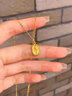 中國黃金（CHINA GOLD）郁金香黃金套鏈女足金花牌吊墜鎖骨項(xiàng)鏈掛墜生日禮物送女友 郁金香套鏈 約5.2g 曬單實(shí)拍圖