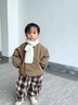 寶唄派（BOWBAYPAL）男童冬季套裝兒童衣服男孩加絨加厚酷帥棉服三件套一歲寶寶冬裝潮 咖色加厚純色棉服套裝 加厚 100 2-3歲 體重27-31斤左右穿 曬單實(shí)拍圖
