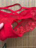CKPED3條裝蕾絲女士少婦內褲女性感純棉襠中低腰刺繡無(wú)痕網(wǎng)紗三角短褲 白色+黑色+紅色 L【110-130斤】 曬單實(shí)拍圖