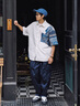 TAGD中國(guó)官方品牌店 拼接撞色短袖夏季潮牌復(fù)古民族風(fēng)襯衫男女同款 白色（款式偏寬松） M （建議身高165-175） 曬單實(shí)拍圖