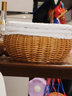 柏雅曼 藤編筐帶蓋保溫饅頭筐柳條收納筐編織面包籃家用廚房水果雞蛋籃 中號直徑30*高16CM 曬單實(shí)拍圖