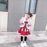 A 21 FUNB兒童拜年服女童漢服春秋小女孩蛇年過(guò)年服女寶寶新年衣服喜慶童裝 紅色拜年服 加棉(+頭飾+眉心 加厚 130 曬單實(shí)拍圖