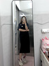 蘭威費雷復古牛仔背帶連衣裙女夏季新款寬松裙子高腰a字中長(cháng)裙潮SN1113 黑色 現貨 S 曬單實(shí)拍圖