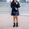 ELLE KIDS童裝 法式小香風深牛仔外套女童秋時尚撞色扣上衣 牛仔藍 120 （110/120） 曬單實拍圖