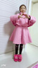 G.DUCKKIDS童裝名品 女童秋裝套裝2025年新款3-14歲中大童秋冬季兩件套小女 粉色夾棉【帽子+外套+裙子】 150cm 曬單實(shí)拍圖