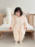 班喜迪嬰兒衣服秋冬裝女寶寶連體衣嬰幼兒棉服超萌冬季加絨夾棉連帽爬服 米色 90cm 曬單實(shí)拍圖