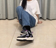 達(dá)芙妮（DAPHNE）休閑鞋女高幫厚底2024秋季新款學(xué)生女生百搭旅游aj女鞋 黑紫 37 (235mm) 標(biāo)準(zhǔn)碼 曬單實(shí)拍圖