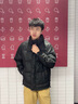 啄木鳥(niǎo)短款立領(lǐng)白鴨絨羽絨服男士冬季新款潮牌加厚保暖修身衣服男裝外套 黑色 XL 曬單實(shí)拍圖