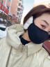 目丸云朵保暖口罩女高顏值秋冬季加絨防風(fēng)防寒騎行護耳二合一面罩冬天 暗夜黑 曬單實(shí)拍圖