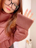 鴨鴨（YAYA）時(shí)尚百搭條紋短款羽絨服女2024年冬季新款防風(fēng)高領(lǐng)保暖外套潮XH 棗紅色 M 曬單實(shí)拍圖