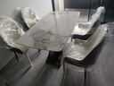 輕奢晶石餐桌椅組合現代簡(jiǎn)約微晶石長(cháng)方形大理石飯桌家用小戶(hù)型 高端輕奢巖板單餐桌 120x80x75cm 曬單實(shí)拍圖