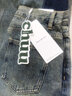 CHUU不對稱(chēng)拼接闊腿牛仔褲女2025秋季新款寬松字母刺繡磨毛長(cháng)褲子 牛仔藍 27 曬單實(shí)拍圖