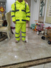 智匯反光雨衣交通雨衣雨褲套裝電動(dòng)車(chē)外賣(mài)防暴雨防汛環(huán)衛分體式冬季加厚棉雨衣 熒光綠【加厚款300DPU】 L號（適合身高165-170cm） 曬單實(shí)拍圖