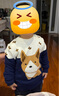 齊齊熊（ciciibear）冬款寶寶加絨毛衣春冬新年女童男童紅色打底衫針織衫拜年 藍(lán)色加絨 100 曬單實(shí)拍圖