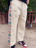 TAGD中國官方品牌店 青春潮流休閑褲春季個(gè)性拼色百搭直筒褲男女同款 白色（款式偏寬松） 2XL （建議身高180-190） 曬單實(shí)拍圖
