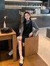 佰藍嬌小香風(fēng)連衣裙2025春秋新款小個(gè)子法式氣質(zhì)打底長(cháng)袖背心裙兩件套裝 黑色 M 曬單實(shí)拍圖