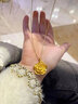 中國黃金（CHINA GOLD）黃金吊墜女款足金玫瑰花項(xiàng)鏈媽媽款花朵繁花掛墜送愛人 足金吊墜 約2.9g【贈(zèng)銀鏈】 曬單實(shí)拍圖