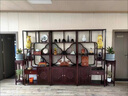 紹璽博古架實(shí)木多寶閣中式仿古家具橡木茶葉展示陳列柜客廳隔斷置物架 小梅花一組【192*28*196cm】 胡桃色 曬單實(shí)拍圖