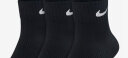 NIKE耐克袜子 男女运动袜 中筒 吸汗AJ篮球袜跑步棉袜 3双装 中袜【黑色】SX7677-010 L (42-46码) 实拍图
