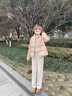 傾她新中式國風盤扣棉服女加厚冬季2024新款提花短款棉衣寬松外套棉襖 卡其色 L建議125-140斤 曬單實拍圖
