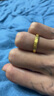 中國黃金（CHINA GOLD）足金戒指女碎碎冰戒指黃金固口素圈指環(huán)七夕情人節禮物送女友老婆 碎碎冰戒指 圈號10 1.1g 曬單實(shí)拍圖