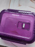 乐扣乐扣 增高型透气耐热玻璃饭盒 微波炉玻璃碗密封储物盒 紫色1000ml 实拍图
