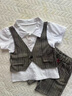 G.DUCKKIDS童裝男童套裝夏季新款兒童服裝一歲寶寶衣服小童男孩夏裝短袖馬甲 咖啡色單扣SJ8260- 90 (建議身高80-90 1歲半-2歲) 曬單實(shí)拍圖