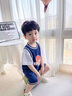 G.DUCKKIDS男童籃球服套裝2024夏季新款男孩假兩件短袖訓(xùn)練球衣兒童運(yùn)動(dòng)服潮 藏青色 130 cm適合125-130cm7-8歲 曬單實(shí)拍圖