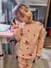 纖絲鳥(niǎo)（TINSINO）兒童保暖內衣女童秋衣秋褲套裝冬季加厚保暖睡衣 可愛(ài)小兔子 曬單實(shí)拍圖