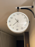 汉时（Hense） 创意轻奢双面挂钟现代简约挂墙时钟客厅挂表两面石英钟表HDS03 白色D款 实拍图