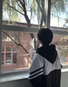 索菲堡 純棉2024秋冬oversize美式寬松hiphop外套情侶加絨衛(wèi)衣女ins潮流 黑色薄款 L 曬單實(shí)拍圖