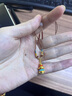 世紀緣許愿石塔黃金吊墜古法足金六字真言瑪尼堆琺瑯掛墜生日禮物 5.98g【含編繩】 曬單實(shí)拍圖