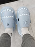 LATE TIME兒童棉拖鞋包跟男女童防水防滑中大童棉拖鞋軟底防滑鯊魚(yú)保暖棉鞋 霧霾藍 40-41 【標準碼】 曬單實(shí)拍圖